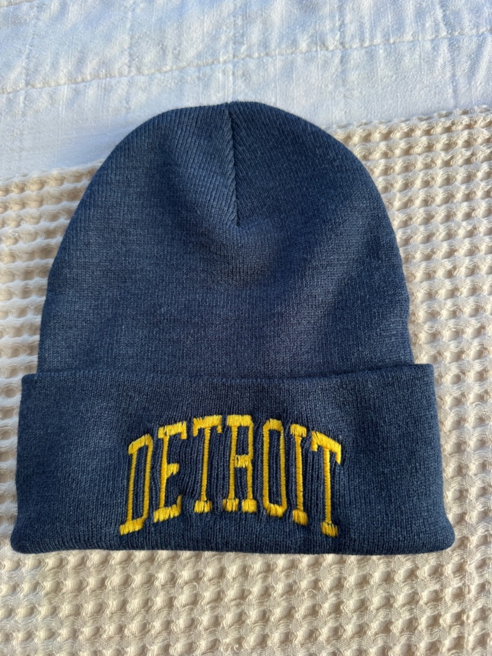 Michigan Detroit Navy Beanie
